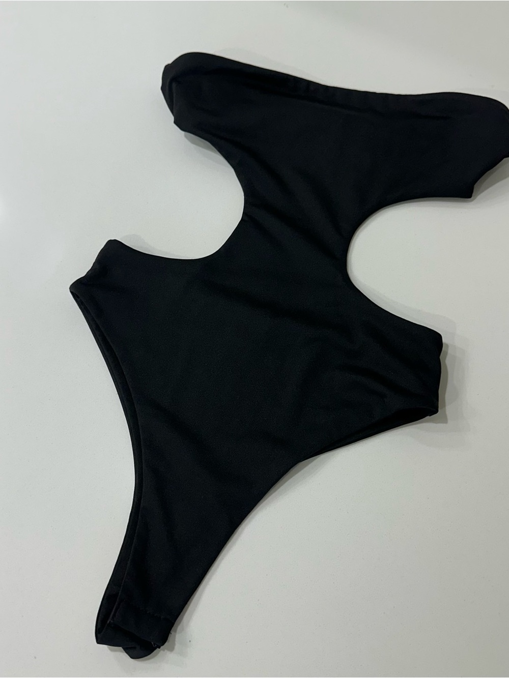White Fox Black Bodysuit XS strapless